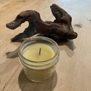 Organic Hand Poured Beeswax Candle in Glass Jar